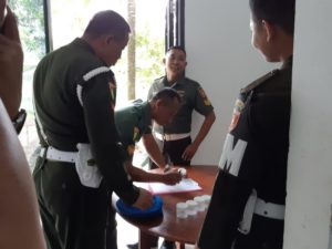 Sosialisasi sekaligus Tes Urine di Denpom VI/2 Banjarmasin